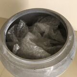Contemporary concrete vase with lid, originally from the Netherlands
