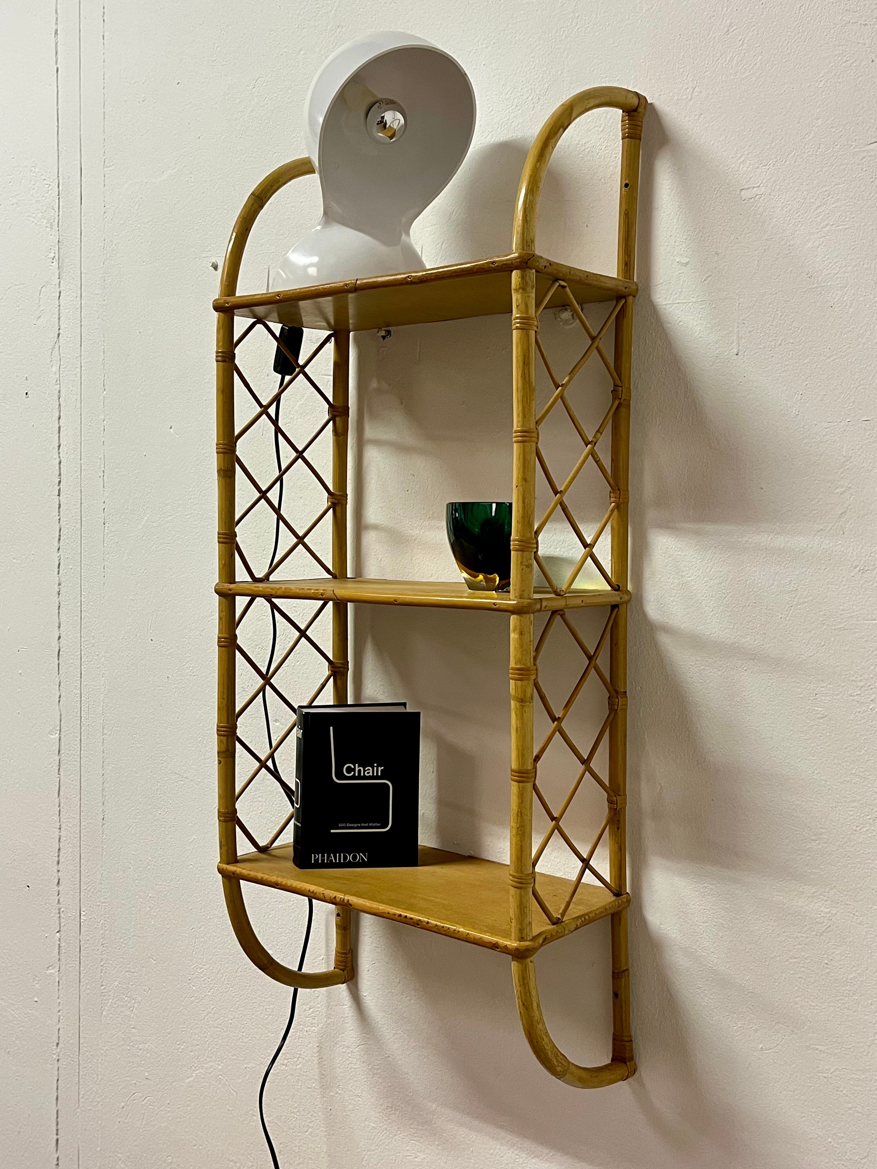 Vintage rattan shelf