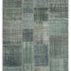 Handmade oriental contemporary 171 cm x 243 cm grey patchwork rug