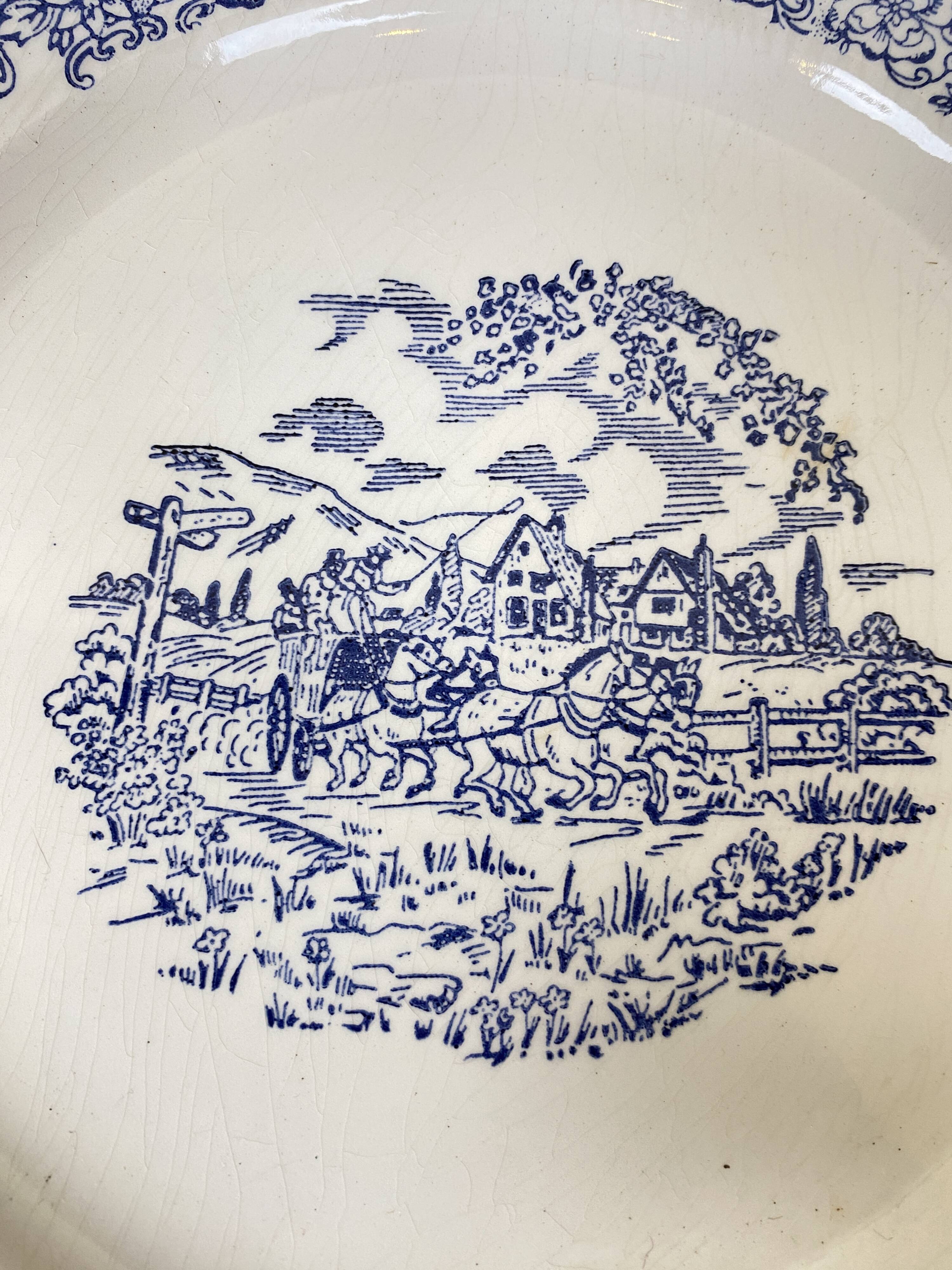 Large blue and white porcelain plate XX