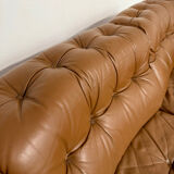 Vintage 1970s De Sede DS-40 camel leather 3-seater sofa.