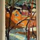 Small Vintage Impressionists Painting Landscape, signed Rune Person (1914–1