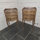 Pair of Louis XV style bedside tables in oak