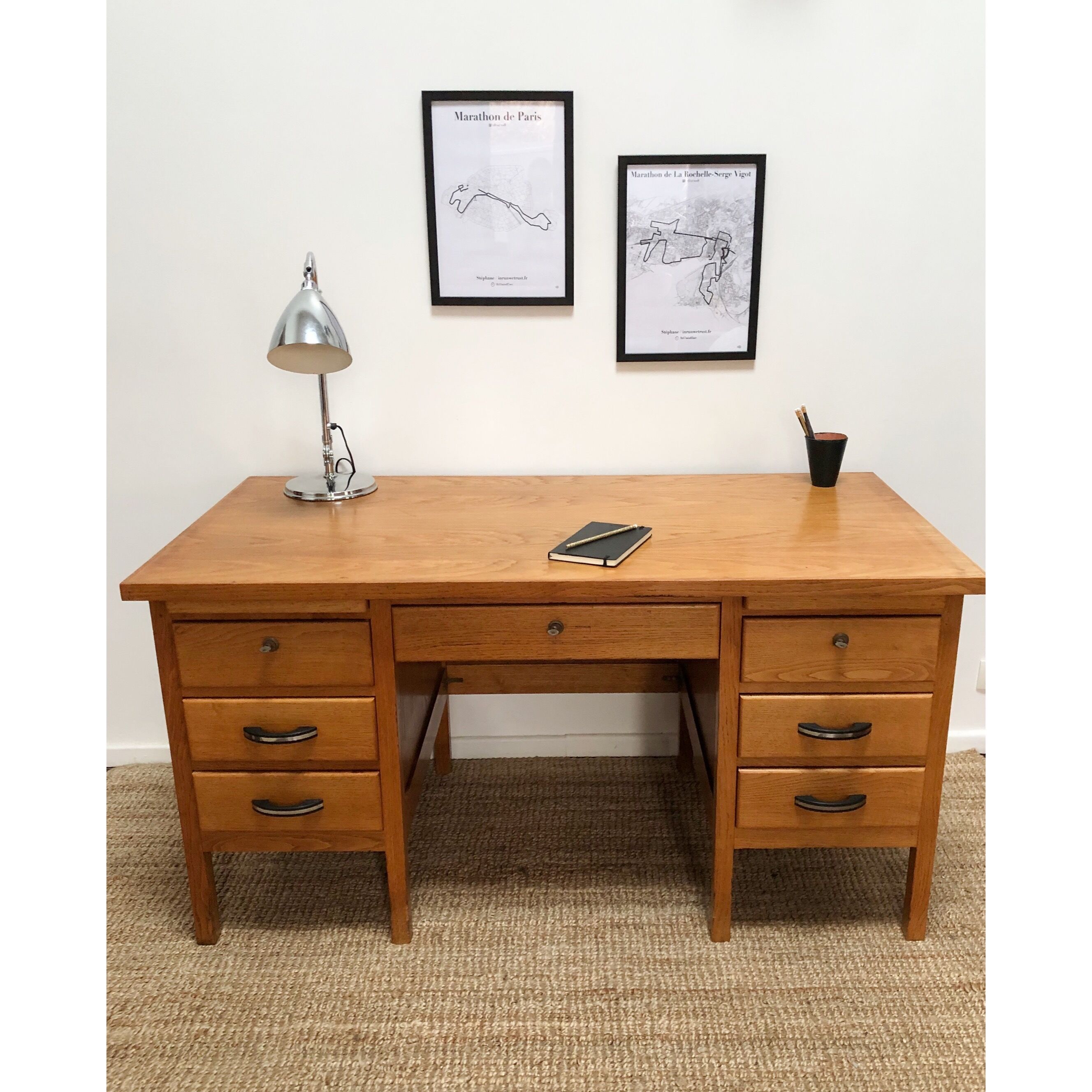 Oak desk from the 1950s
