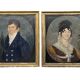 Pair of shabby chic style portraits
