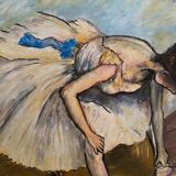 Oil on cardboard depicting a classical dancer