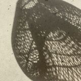 Small rattan lampshade in the shape of a braided hat