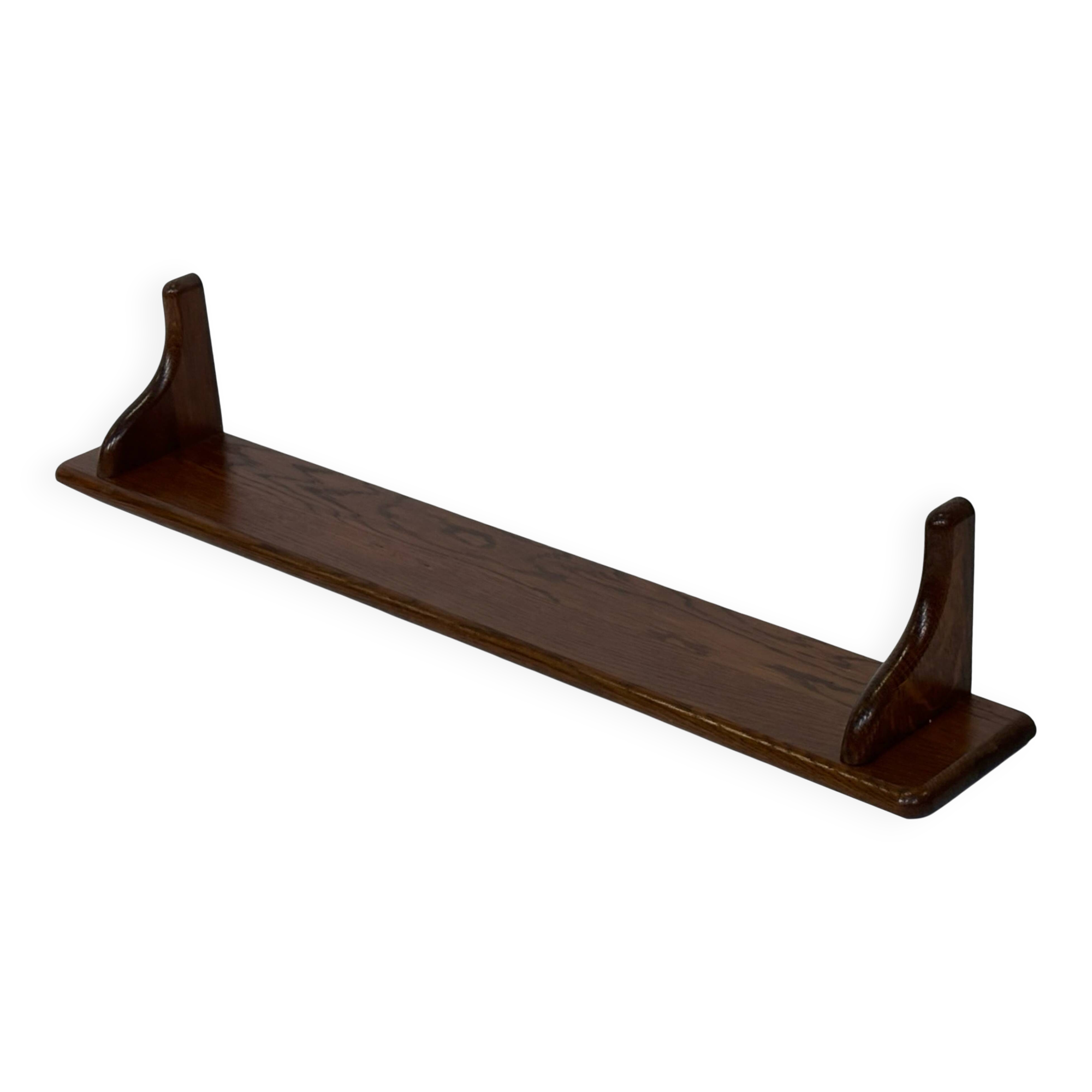 Vintage book shelf wall rack 1970s wood minimalist design