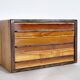 Vintage Cube Chest of Drawers in Cherrywood and Wenge, Unique Piece, 1970s