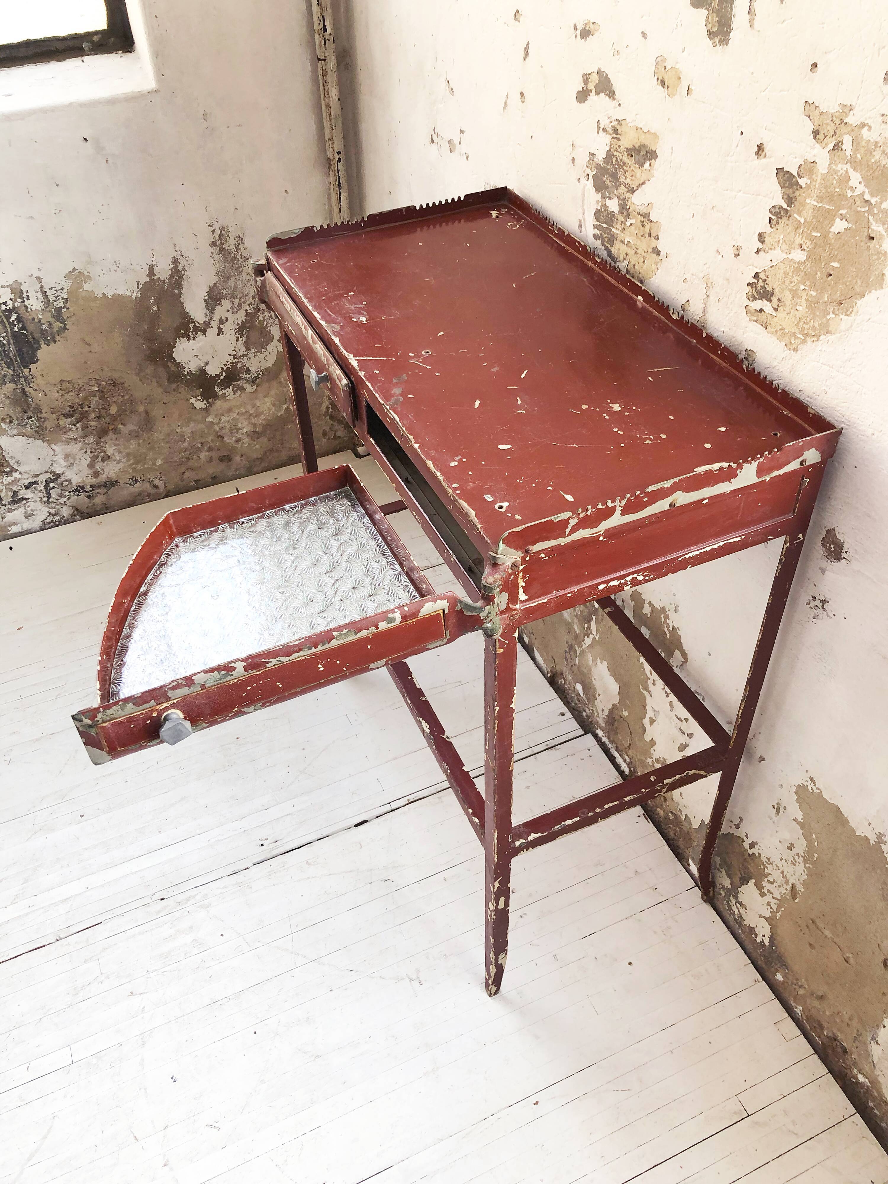19th metal patinated dentist furniture