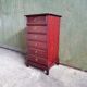 Midcentury 1970s stag minstrel six drawer narrow chest of drawers tallboy by John and Sylvia Reid