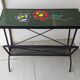 Iron side table with magazine rack