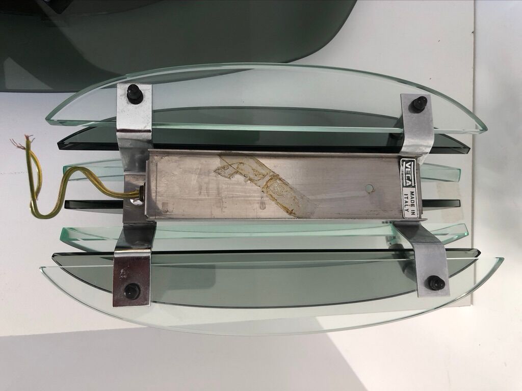 Veca mirror and 2 matching Veca wall lights made in Italy.