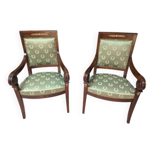 Paire de fauteuils empire