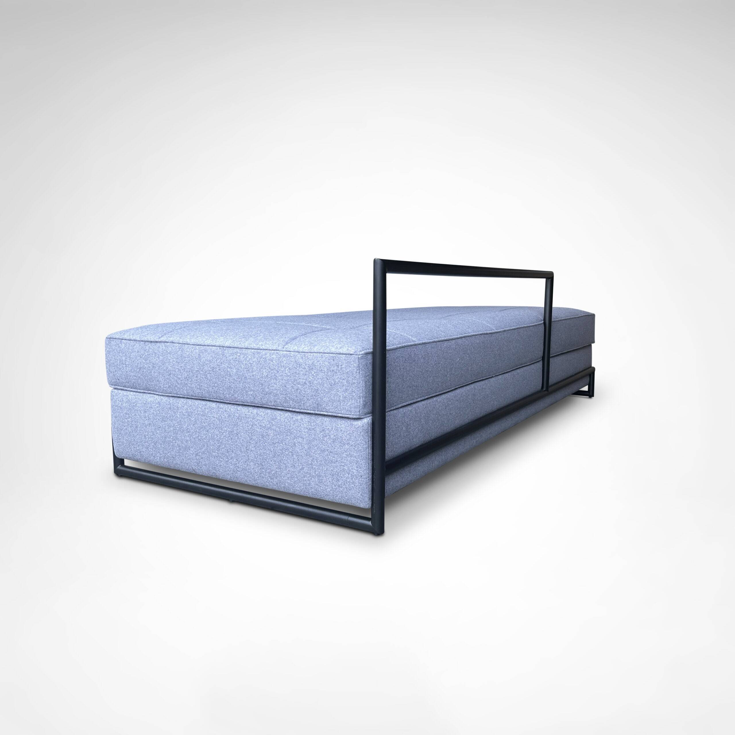Day Bed by Eileen Gray in black metal and Kvadrat wool fabric for Classicon
