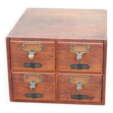 Cabinet de classement en chêne français avec quatre tiroirs – vers 1910