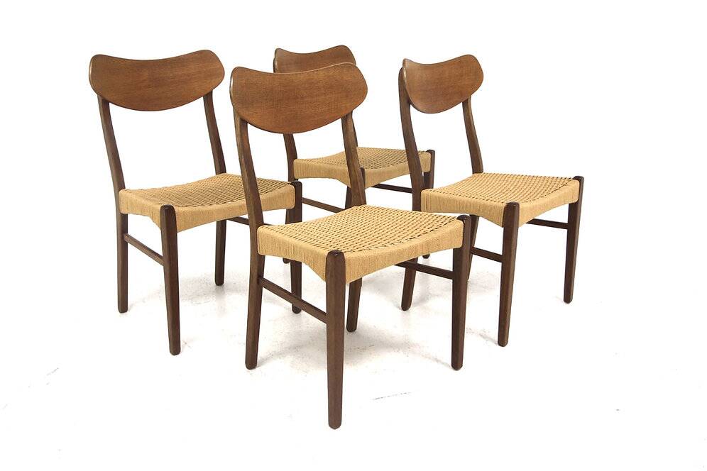 Set of 4 Scandinavian teak chairs, Denmark, 1960