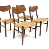 Set of 4 Scandinavian teak chairs, Denmark, 1960