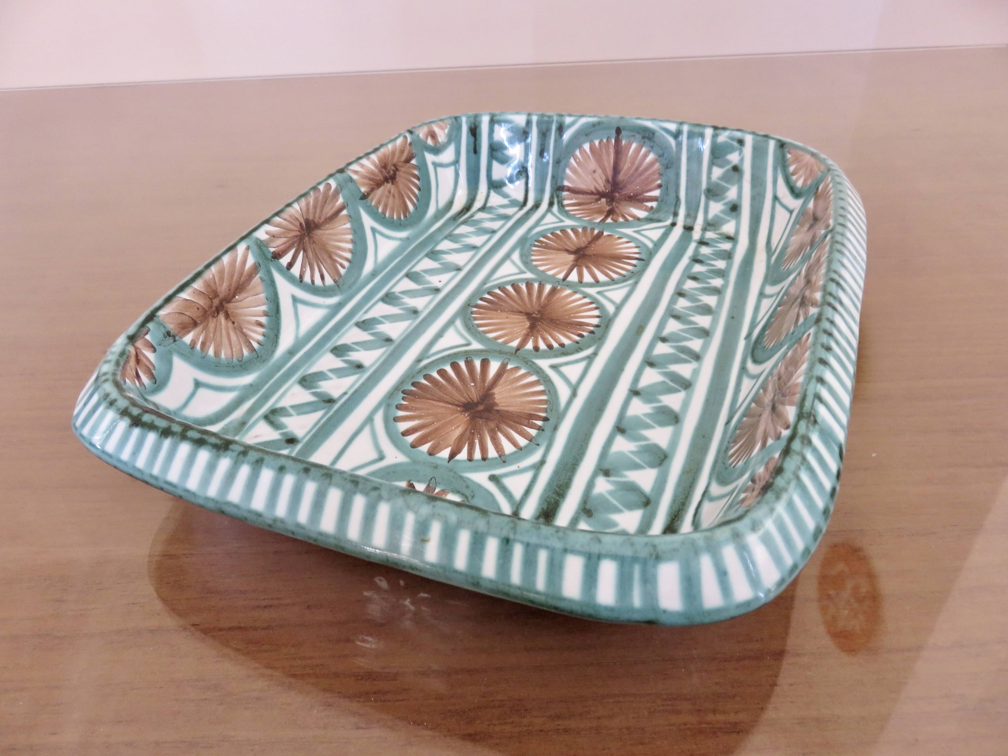 Robert Picault, glazed ceramic dish, signed, 1950s-1960s