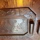 Lot of 2 leather trays