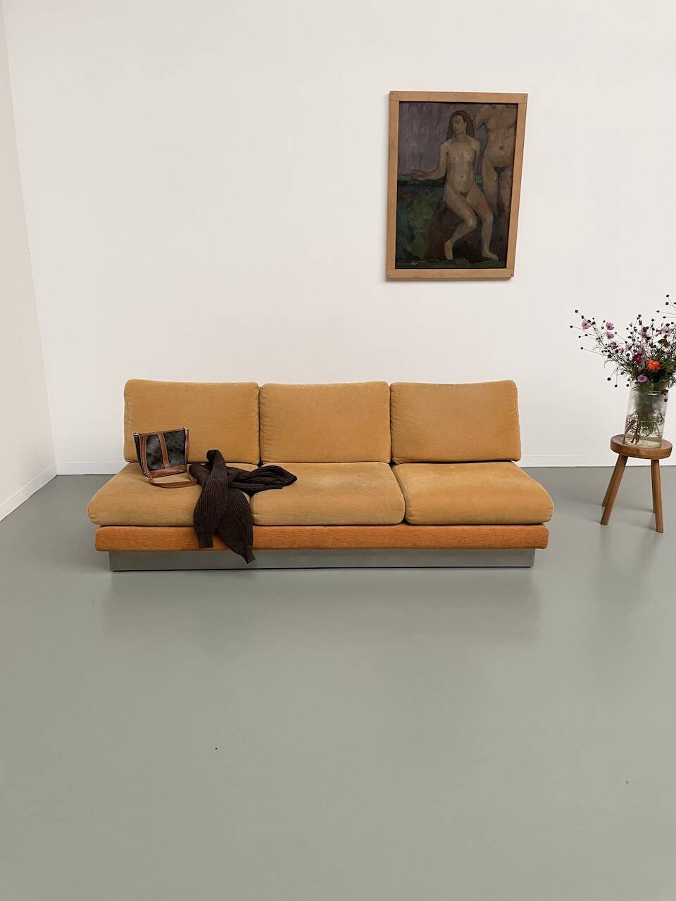 Jacques Charpentier 3-seater stainless steel sofa