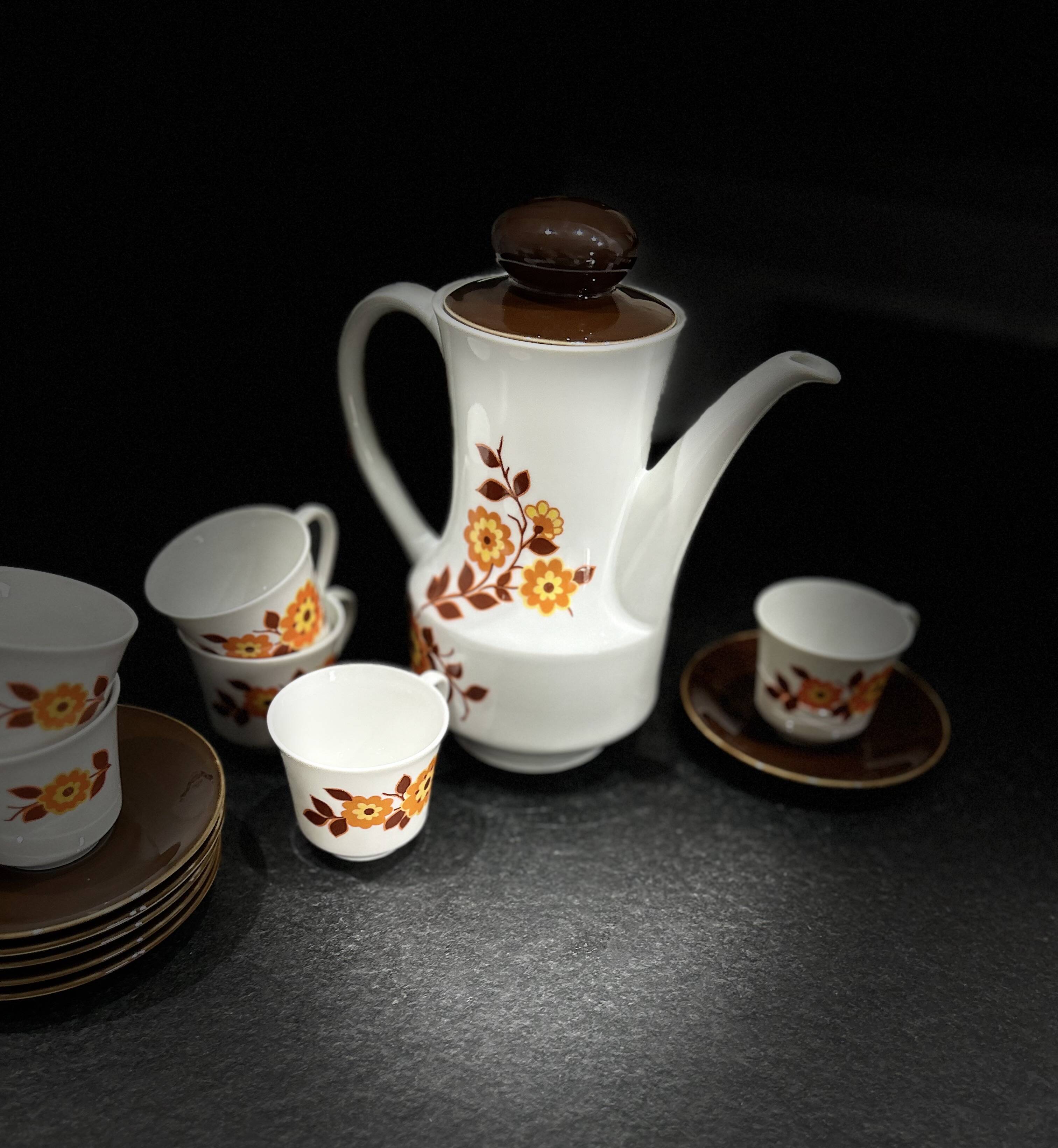 Service à café ou thé en porcelaine Seltmann Weiden K W.Germany Bavaria - années 70 Vintage