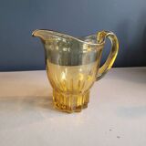 Pichet vintage en verre teinté jaune