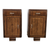 Pair of Art Decò walnut nightstands, 1940