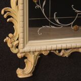 Italian lacquered mirror with floral decorations from 20th century