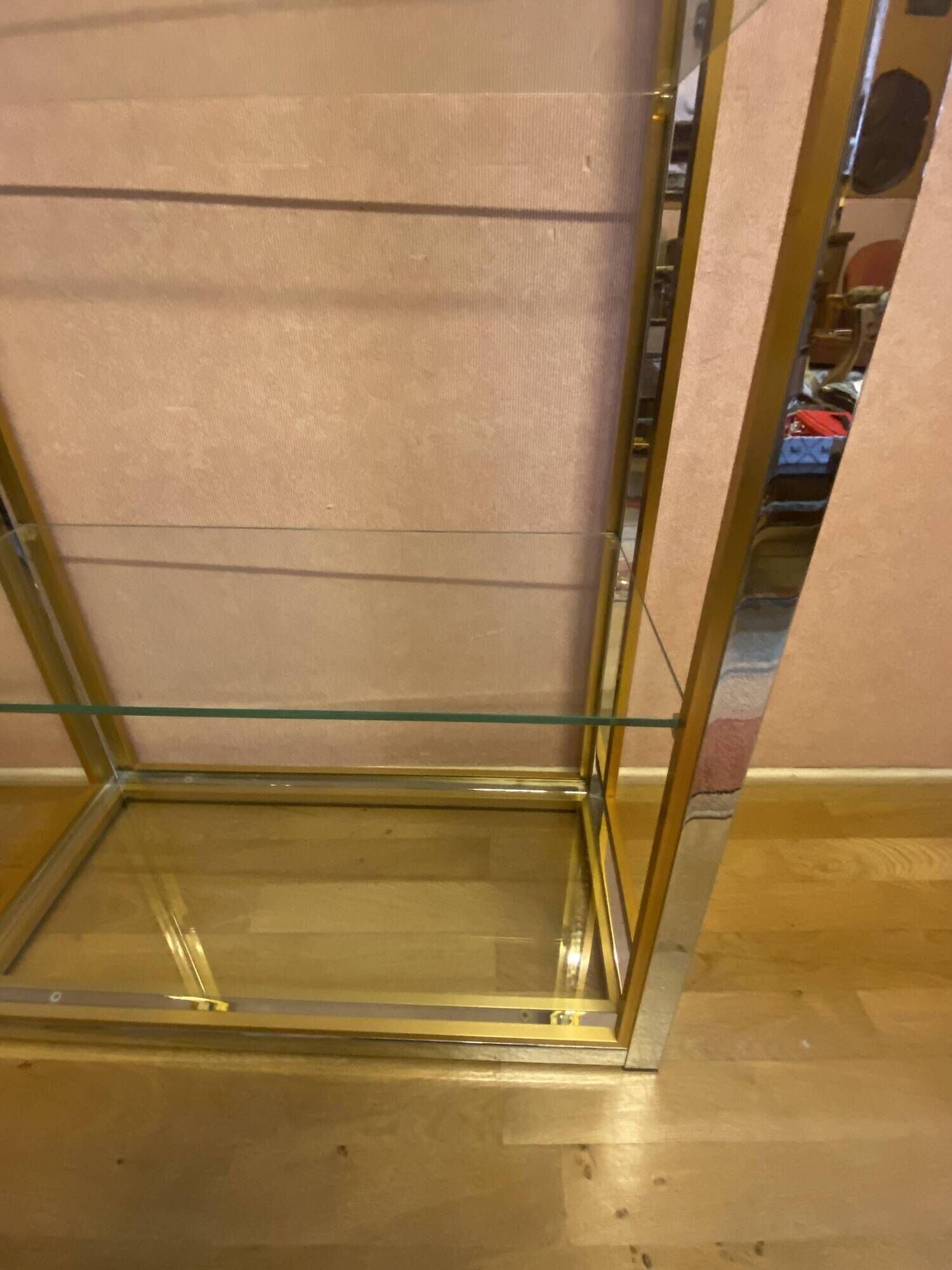 Silver and gold metal shelf, from the 80s.