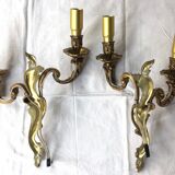 Pair of bronze wall lamps