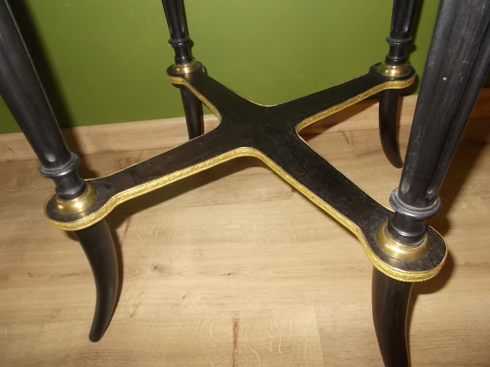 Napoleon III side table with marble top and openwork gallery.