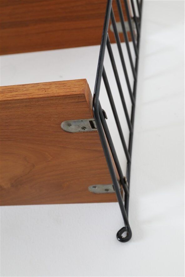 Original String shelf / Kajsa & Nisse Strinning / teak / modern mid-century design / black / 75x40x20cm