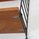 Original String shelf / Kajsa & Nisse Strinning / teak / modern mid-century design / black / 75x40x20cm