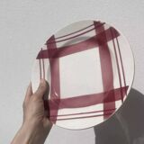 7 ironstone plates Moulin des loups tiles