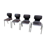 Lot of 4 vintage Flototto chairs