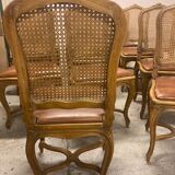 Chaises cannées en hêtre style Louis XV