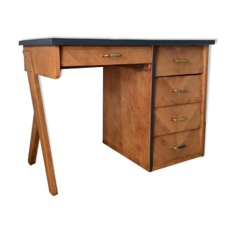 Bureau vintage pieds compas bois
