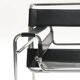 Wassily armchair in black leather, marcel breuer, 2000s