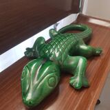 Green ceramic lizard