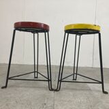 Pair of mid century industrial stools, 1950s