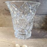 Cut and bevelled crystal vase, vintage
