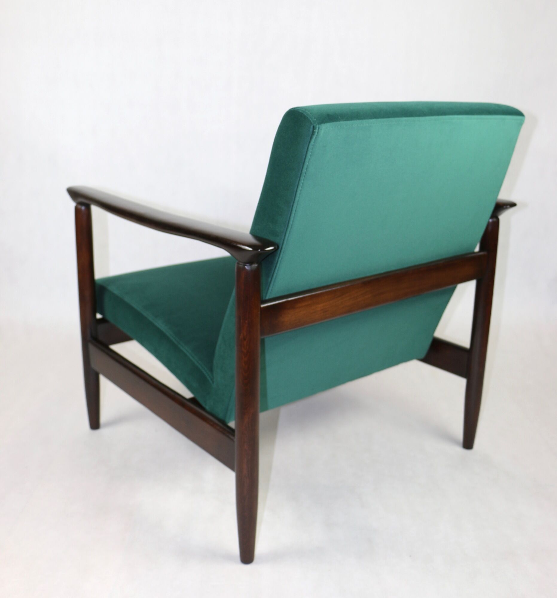 Green velvet GFM-142 Armchair by Edmund Homa, 1970s