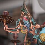 Antique bronze Napoleon III pendant light, 19th century ceiling lamp