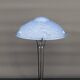 Lampe en fer forgé et abat-jour en verre bleu aux clématites, France, Art Déco, circa 1920