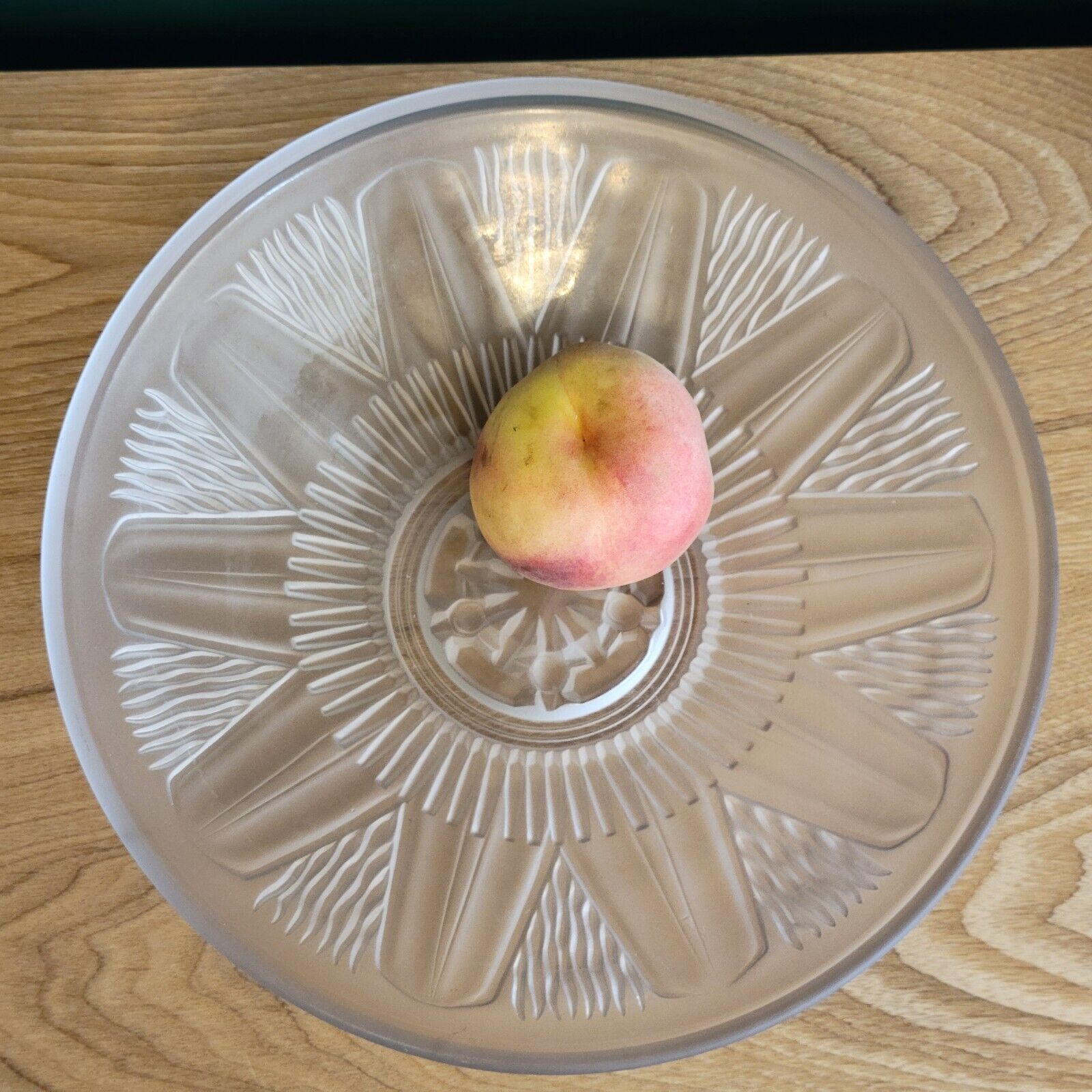 Old glass cut molded satin art deco