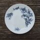 Old ironstone dish with blue floral decoration