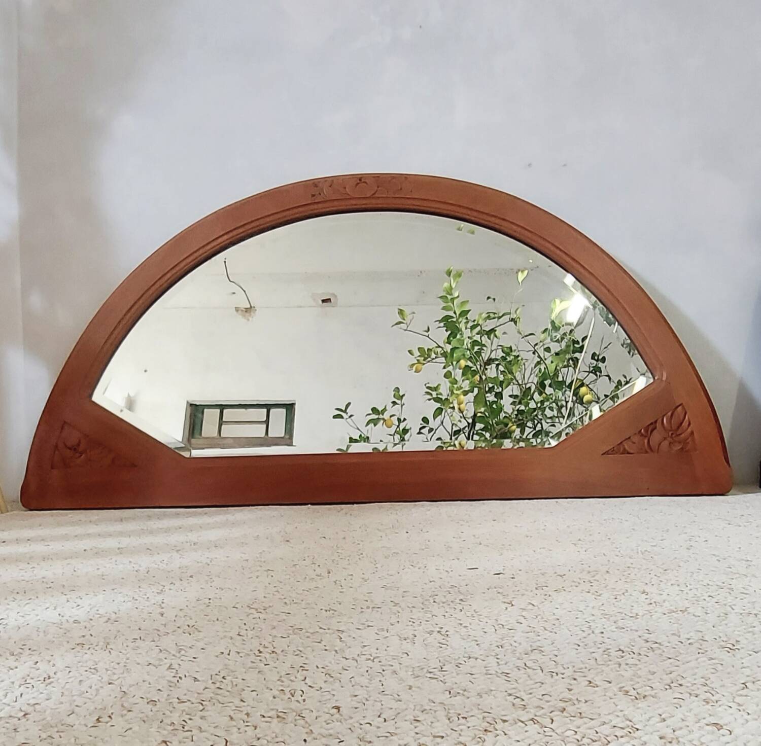 Art Deco half-moon mirror