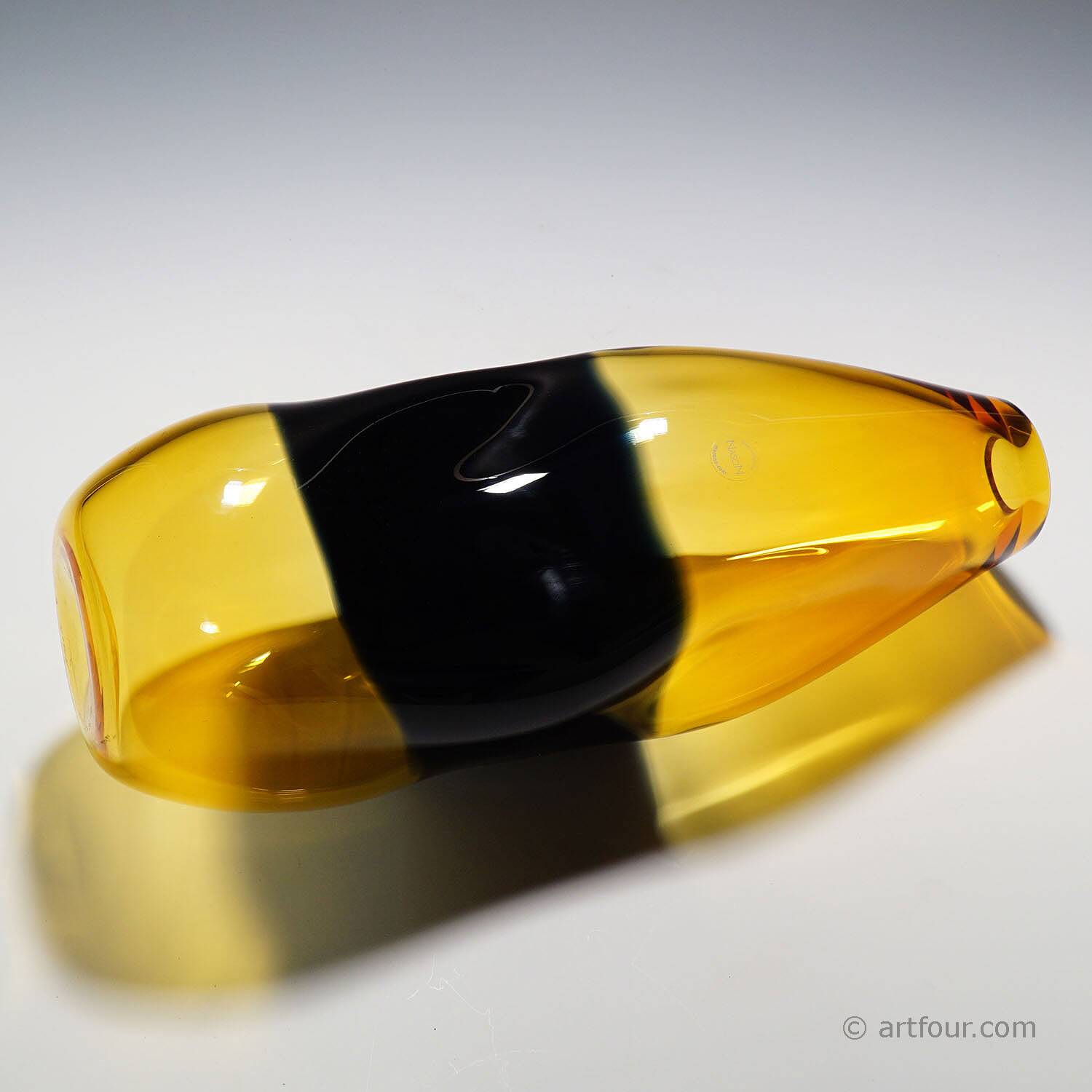 Large Murano glass art vase Incalmo by V. Nason & C. circa 1990