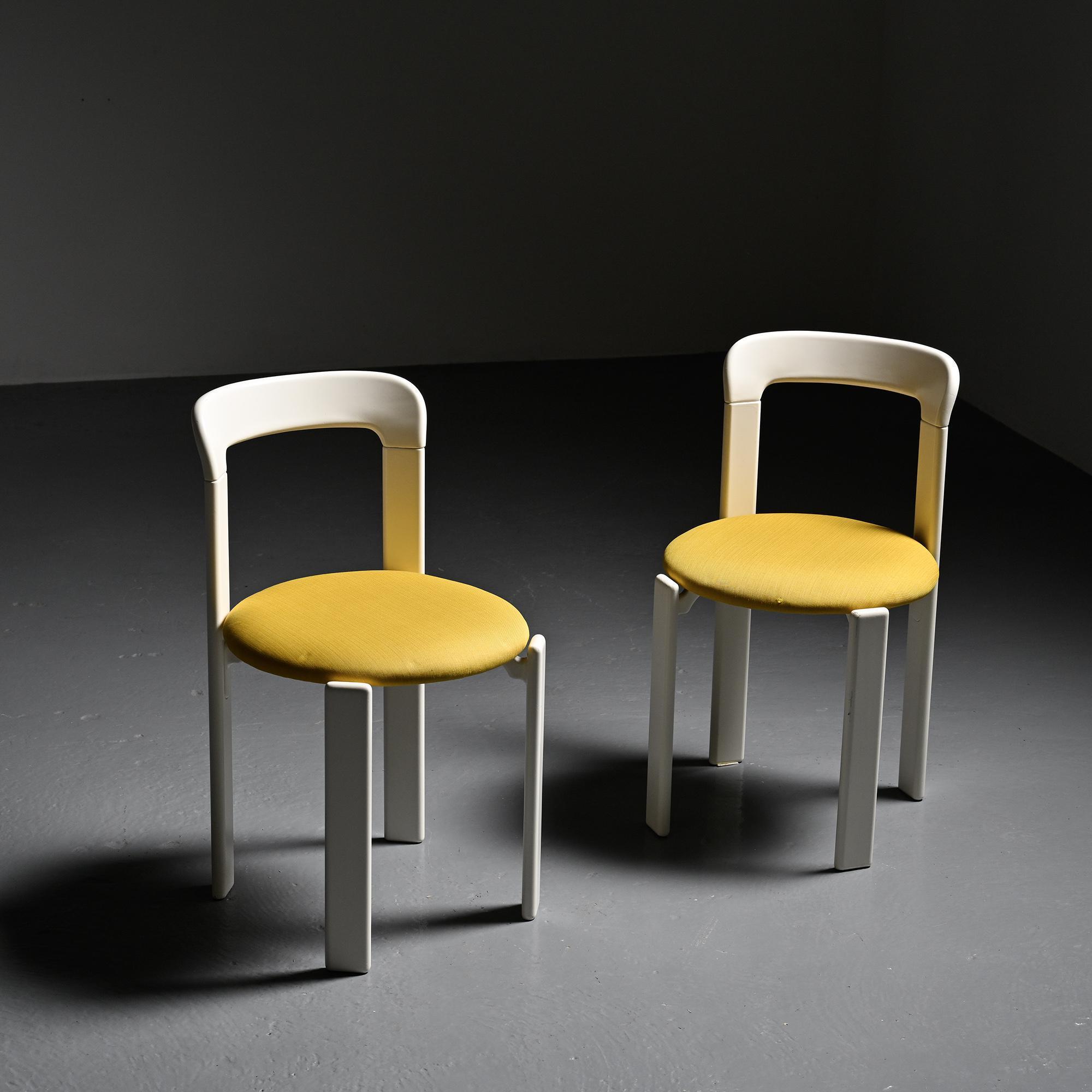 Set of two chairs and a stool by Bruno Rey, Dietiker, circa 1975.